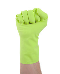 Image showing Rubber glove, making fist