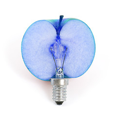 Image showing Apple lightbulb, concept of green energy