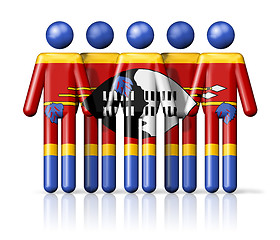 Image showing Flag of Swaziland on stick figure