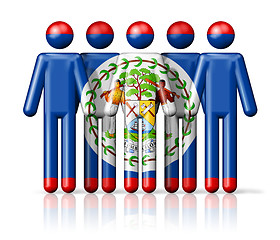 Image showing Flag of Belize on stick figure