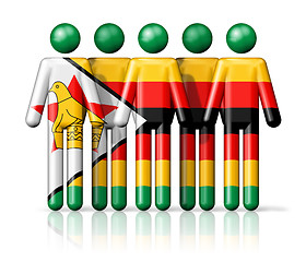Image showing Flag of Zimbabwe on stick figure