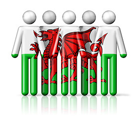 Image showing Flag of Wales on stick figure