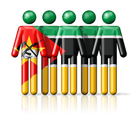 Image showing Flag of Mozambique on stick figure