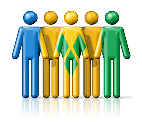 Image showing Flag of Saint Vincent and the Grenadines on stick figure