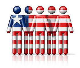 Image showing Flag of Liberia on stick figure