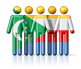 Image showing Flag of Comoros on stick figure