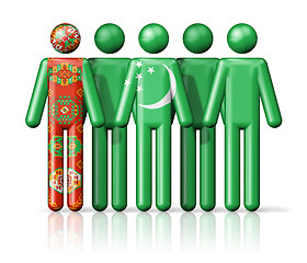 Image showing Flag of Turkmenistan on stick figure