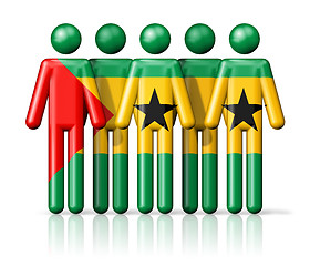 Image showing Flag of Sao Tome and Principe on stick figure