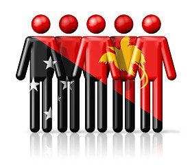 Image showing Flag of Papua New Guinea on stick figure