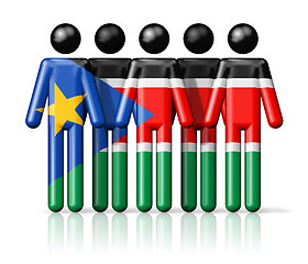 Image showing Flag of South Sudan on stick figure