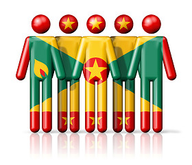 Image showing Flag of Grenada on stick figure