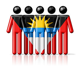 Image showing Flag of Antigua and Barbuda on stick figure