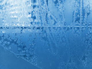 Image showing Ice pattern on winter glass