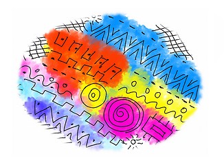 Image showing Abstract color shape with pattern