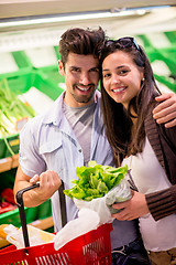 Image showing couple shopping in a supermarket