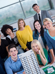 Image showing students with teacher  in computer lab classrom