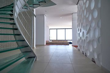 Image showing modern glass spiral staircase