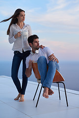 Image showing happy young romantic couple have fun arelax  relax at home