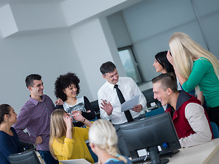 Image showing students with teacher  in computer lab classrom