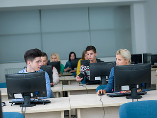 Image showing students group in computer lab classroom