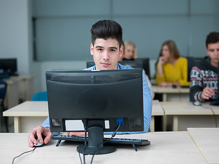 Image showing students group in computer lab classroom