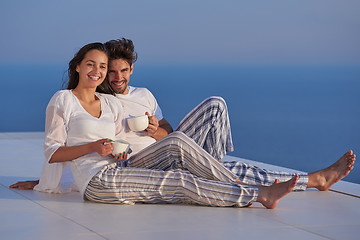 Image showing happy young romantic couple have fun arelax  relax at home