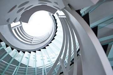 Image showing modern glass spiral staircase