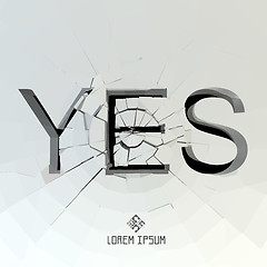 Image showing YES. Vector illustration. 