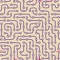 Image showing Electronic circuit board. Seamless pattern.