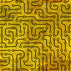 Image showing Electronic circuit board. Seamless pattern.
