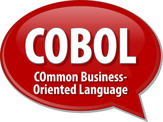 Image showing COBOL acronym definition speech bubble illustration