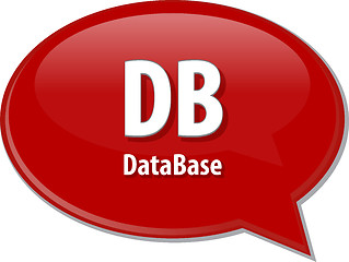 Image showing DB acronym definition speech bubble illustration