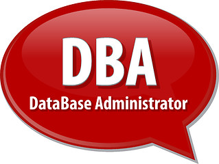 Image showing DBA acronym definition speech bubble illustration