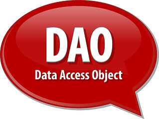 Image showing DAO acronym definition speech bubble illustration