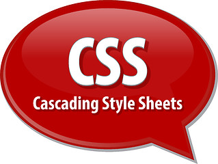 Image showing CSS acronym definition speech bubble illustration