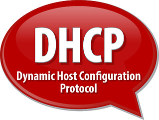 Image showing DHCP acronym definition speech bubble illustration