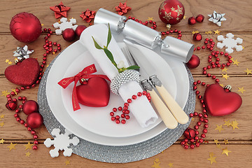 Image showing Christmas Dinner Place Setting