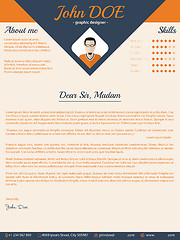 Image showing Blue arrow cover letter design