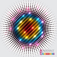 Image showing Abstract halftone background with rainbow colors 