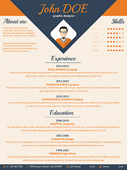 Image showing Blue arrow cv resume curriculum vitae template