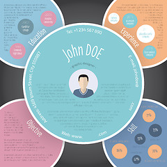 Image showing Colorful circles resume cv template design
