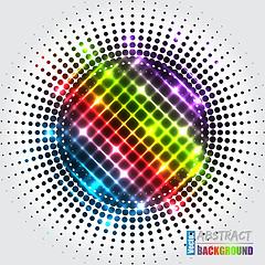 Image showing Abstract halftone background with rainbow cross