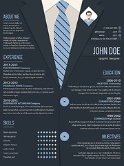 Image showing Cool resume cv template with business suit background