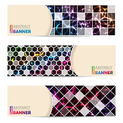 Image showing Cool banner set with abstract laser plasma background