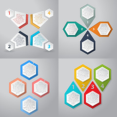 Image showing Infographics background with 4 option hexagon elements