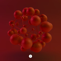 Image showing 3D Molecule structure background. Graphic design. 