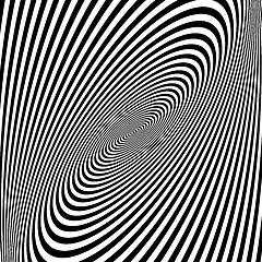 Image showing Pattern with optical illusion. Black and white background. 