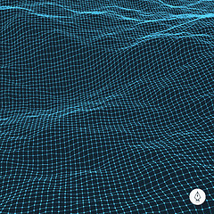 Image showing Abstract grid background. Water surface. Vector illustration. 