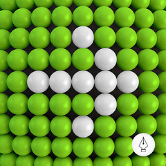 Image showing Arrow. Abstract technology background with balls. 