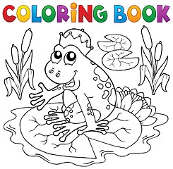 Image showing Coloring book fairy tale frog